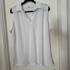Lady Hagen White Sleeveless Blouse size XXL